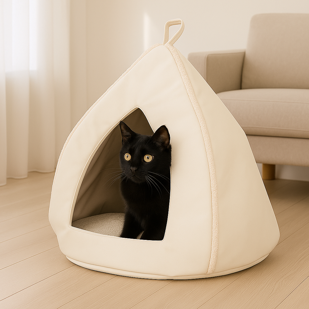 Domek WIGWAM dla kota Ekoskóra Krem