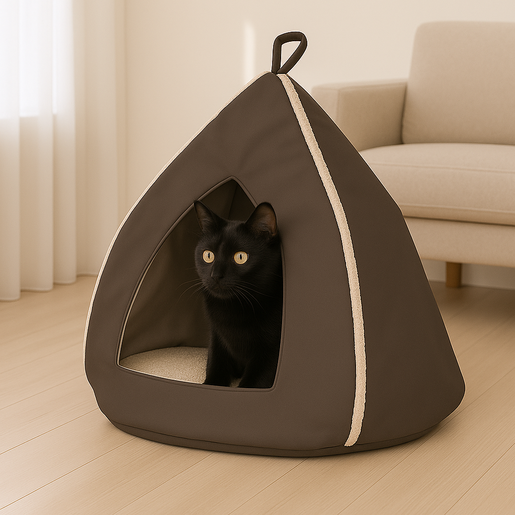 Domek WIGWAM dla kota Ekoskóra Brąz