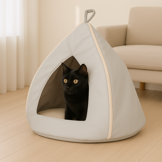 Domek WIGWAM dla kota Ekoskóra Srebrny