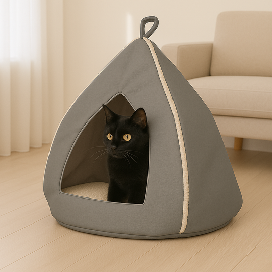 Domek WIGWAM dla kota Ekoskóra Szary